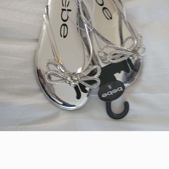 Bebe Silver Sandals with Metallic Finish - Picture 2 of 4